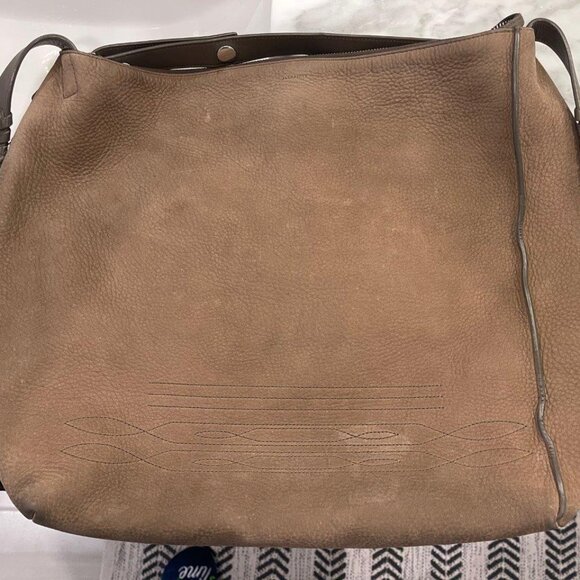 All Saints Leather Suede Handbag Backpack Hybrid Large with Woven Straps - Picture 12 of 12